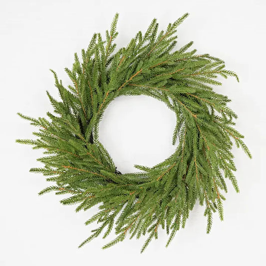 20in Wreath-Soft Touch Evergreen Norfolk Pine