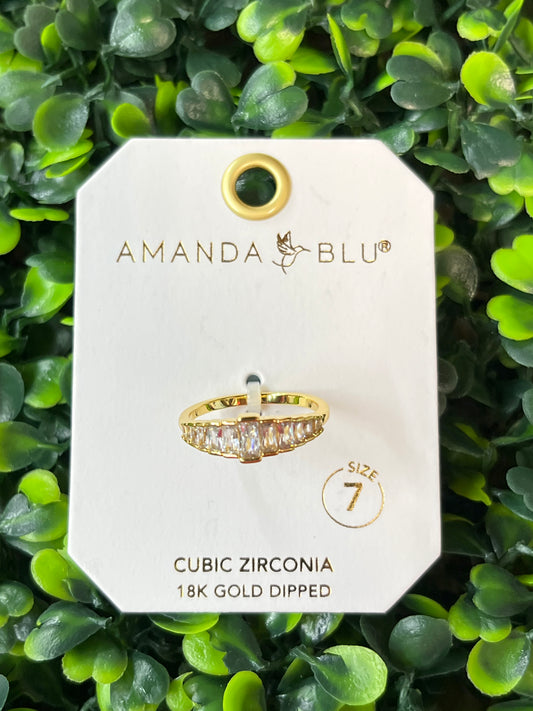 Gold Graduated Baguette Ring