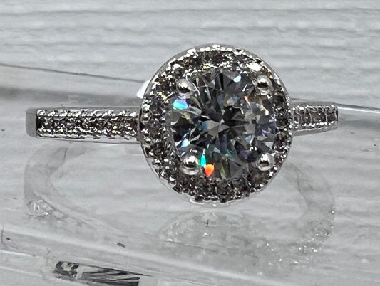 R.S. Covenant Silver Halo Cubic Zirconia Style 915