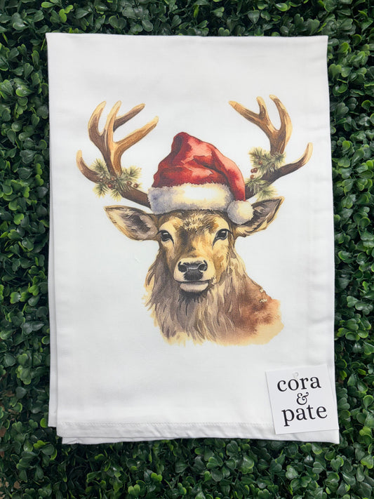 Christmas Deer Christmas Tea Towel