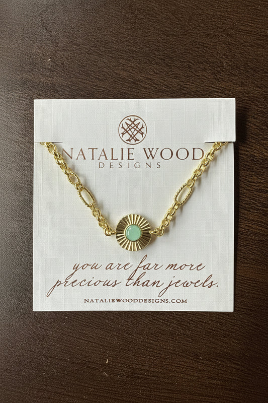 Natalie Wood Solaris Gem Necklace In Aqua
