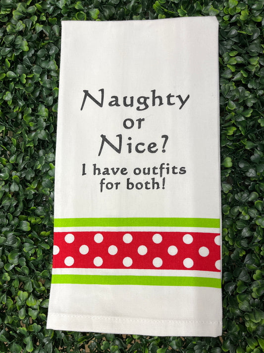 Naughty or Nice Tea Towel