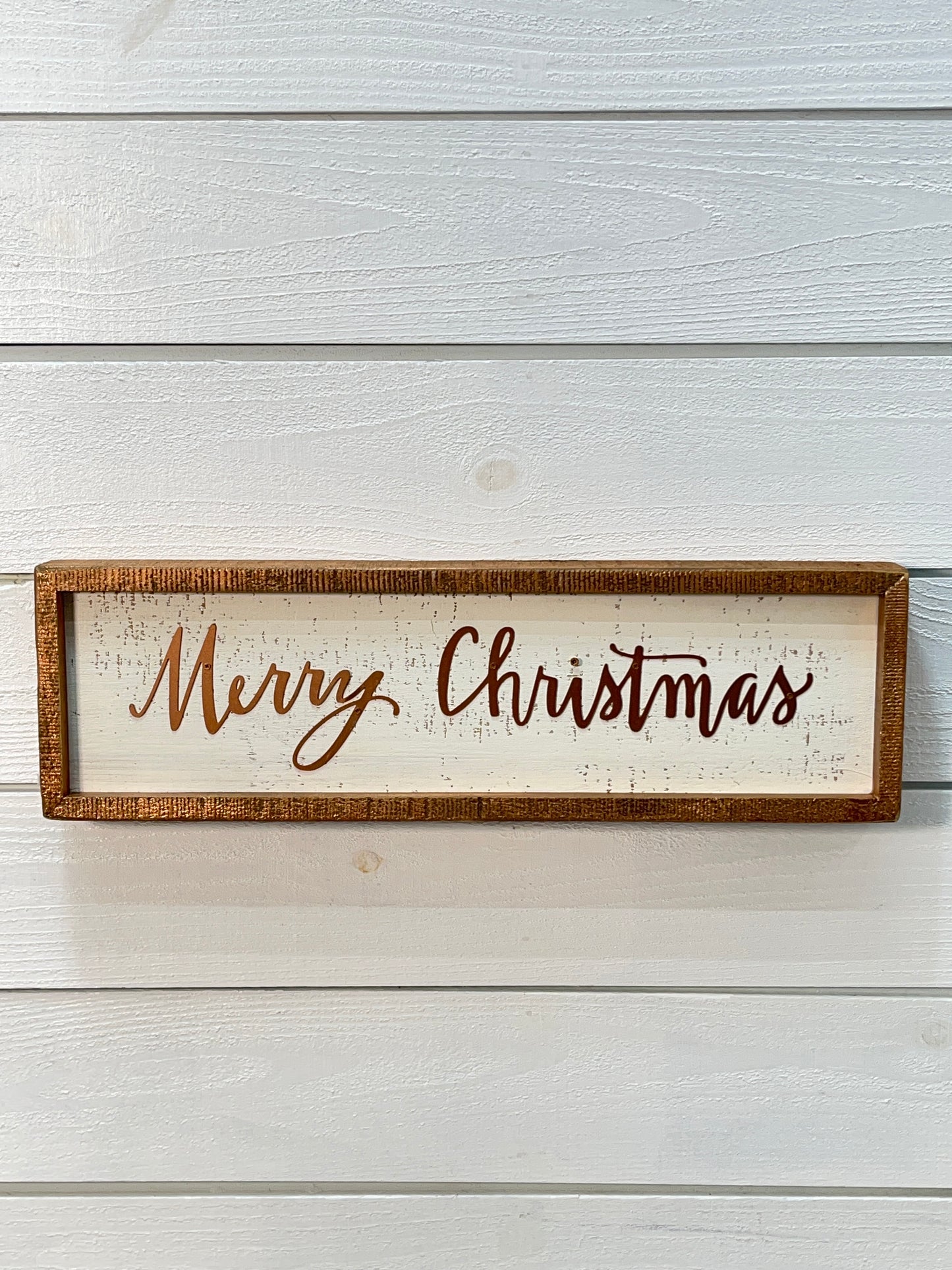 Inset Box Sign Gold Merry Christmas