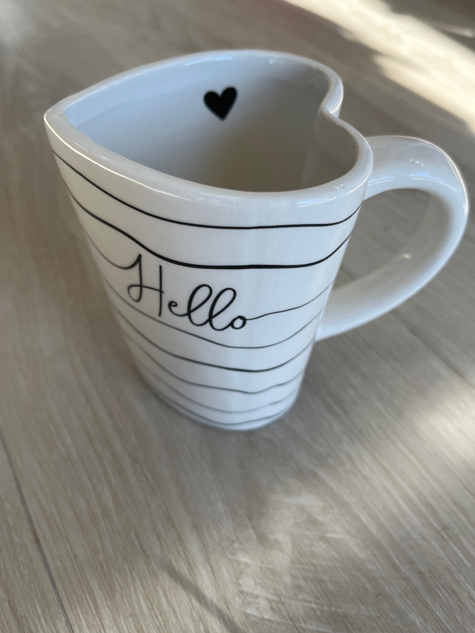 Ceramic Heart Shaped Coffee Mug