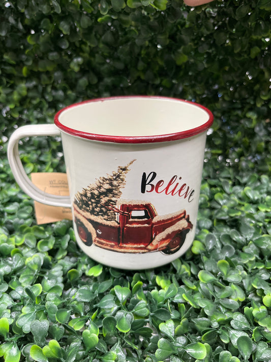 Metal Believe Mug With Truck