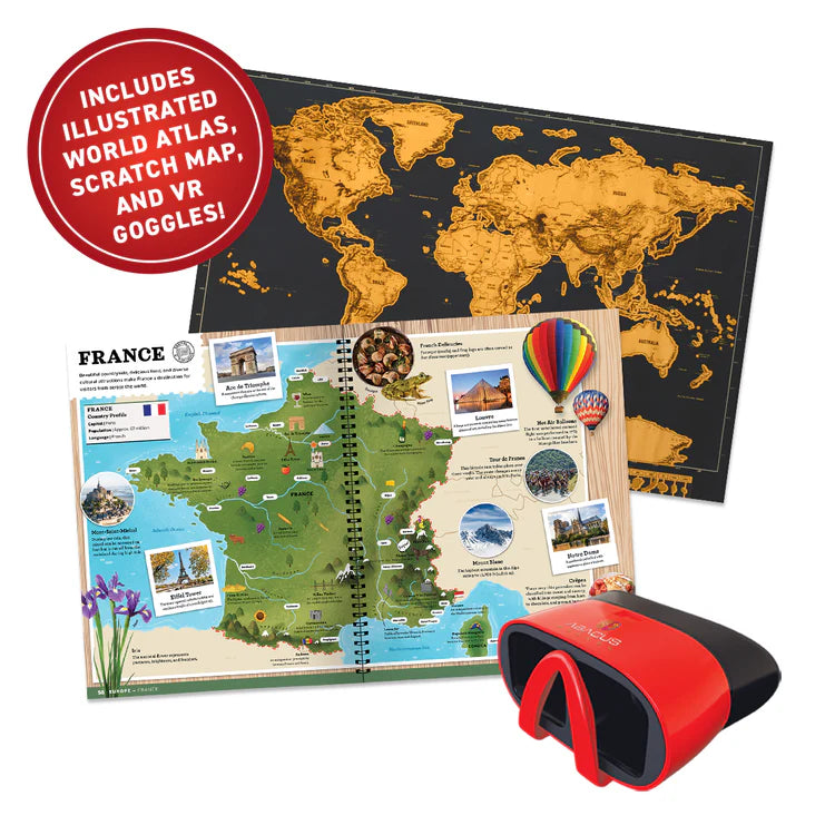 Virtual Reality Discovery Gift Set w/ DK Book- World Atlas!