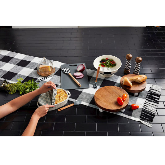 Mud Pie Black & White Checkered Table Runner