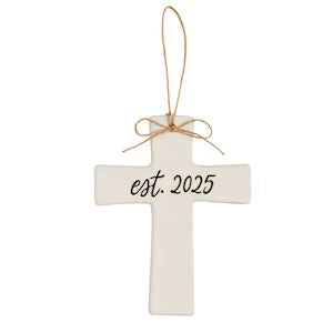 Mud Pie Stoneware Wedding Cross