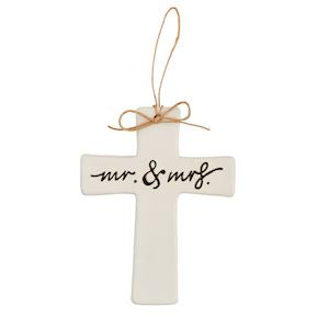 Mud Pie Stoneware Wedding Cross