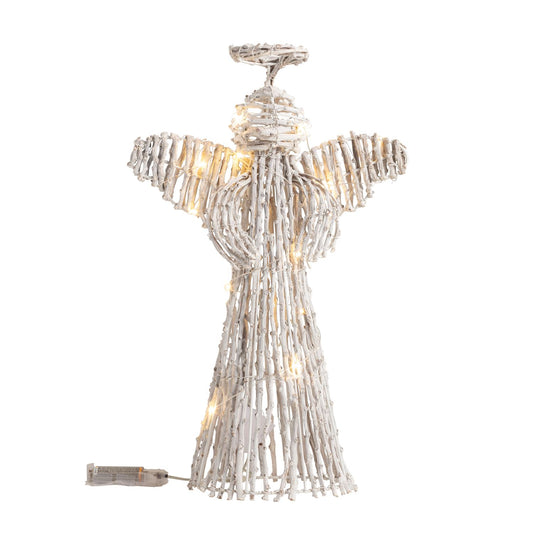 Mud Pie Small Light-Up Rattan Angel