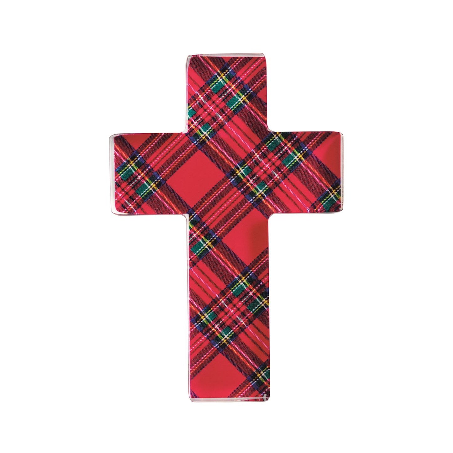 Mud Pie Tartan Plaid Acrylic Cross