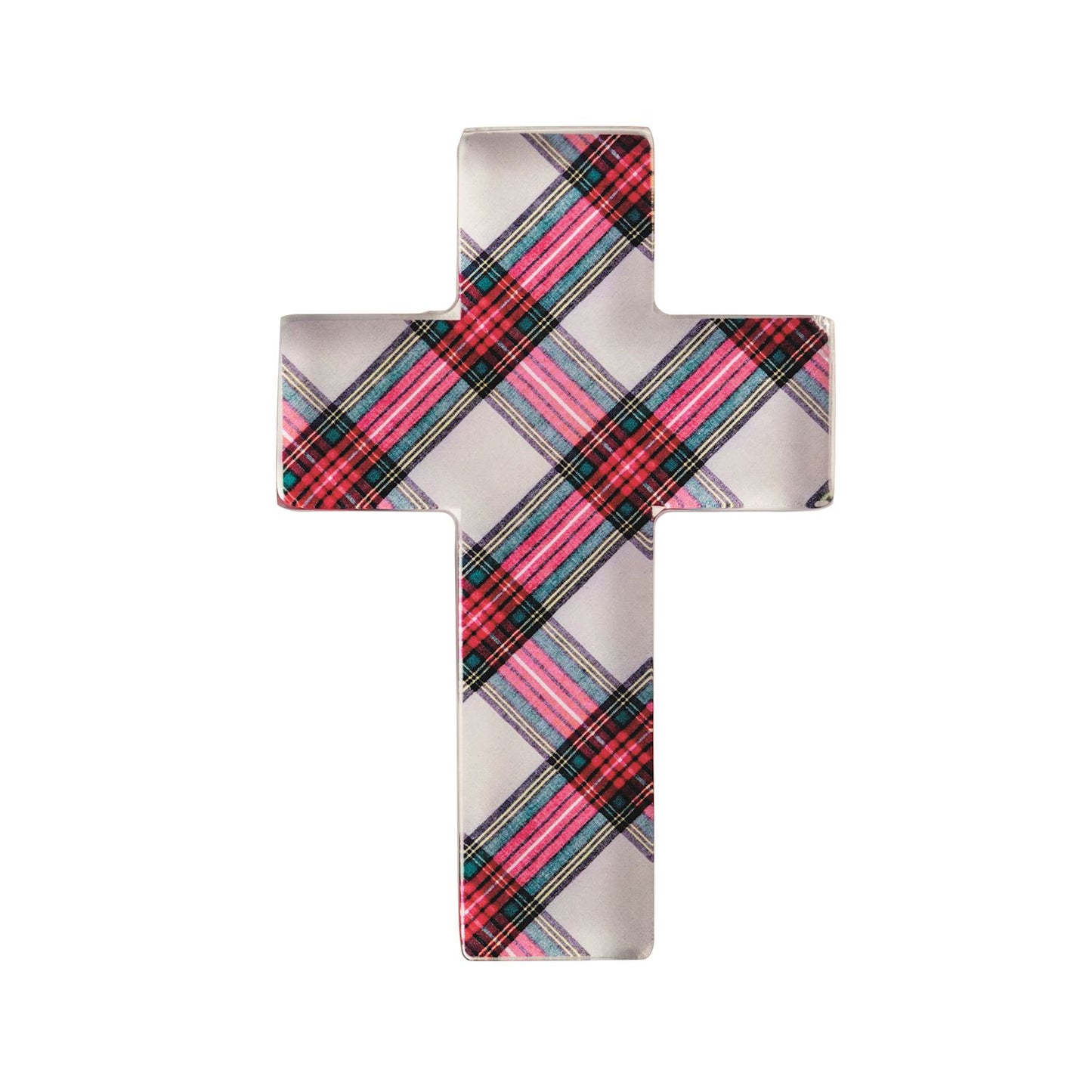 Mud Pie Tartan Plaid Acrylic Cross