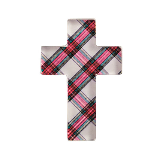 Mud Pie Tartan Plaid Acrylic Cross