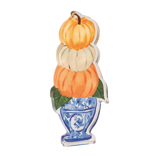 Mud Pie One Pumpkin Topiary Acrylic Sitter