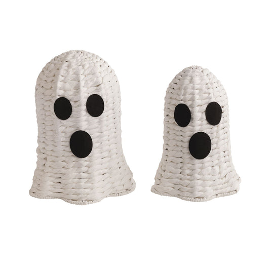 Mud Pie Woven Ghost Sitter Decor- Set of 2