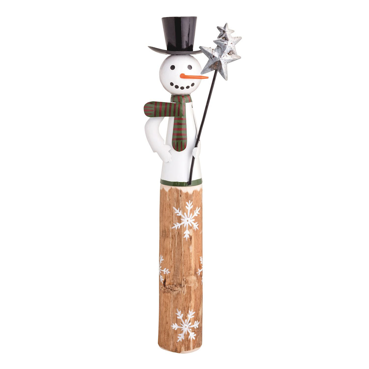 Mud Pie Wood & Metal Snowman Sitter