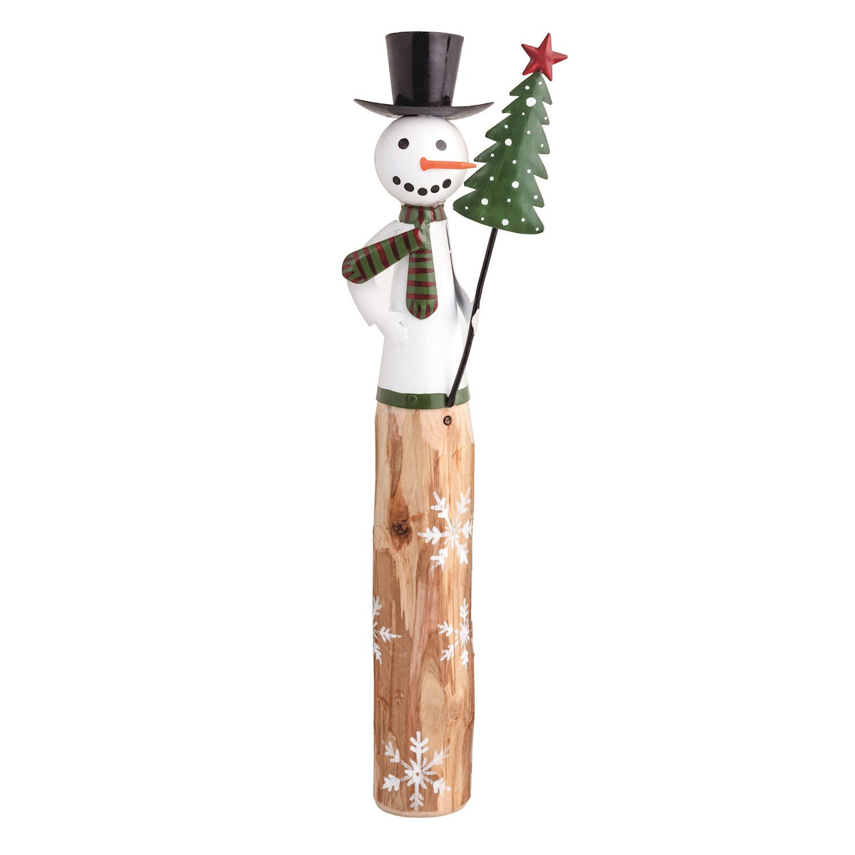 Mud Pie Wood & Metal Snowman Sitter