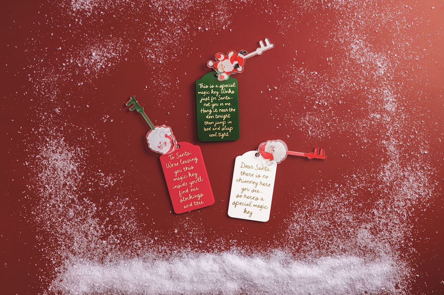 Mud Pie Acrylic Santa Sentiment Key