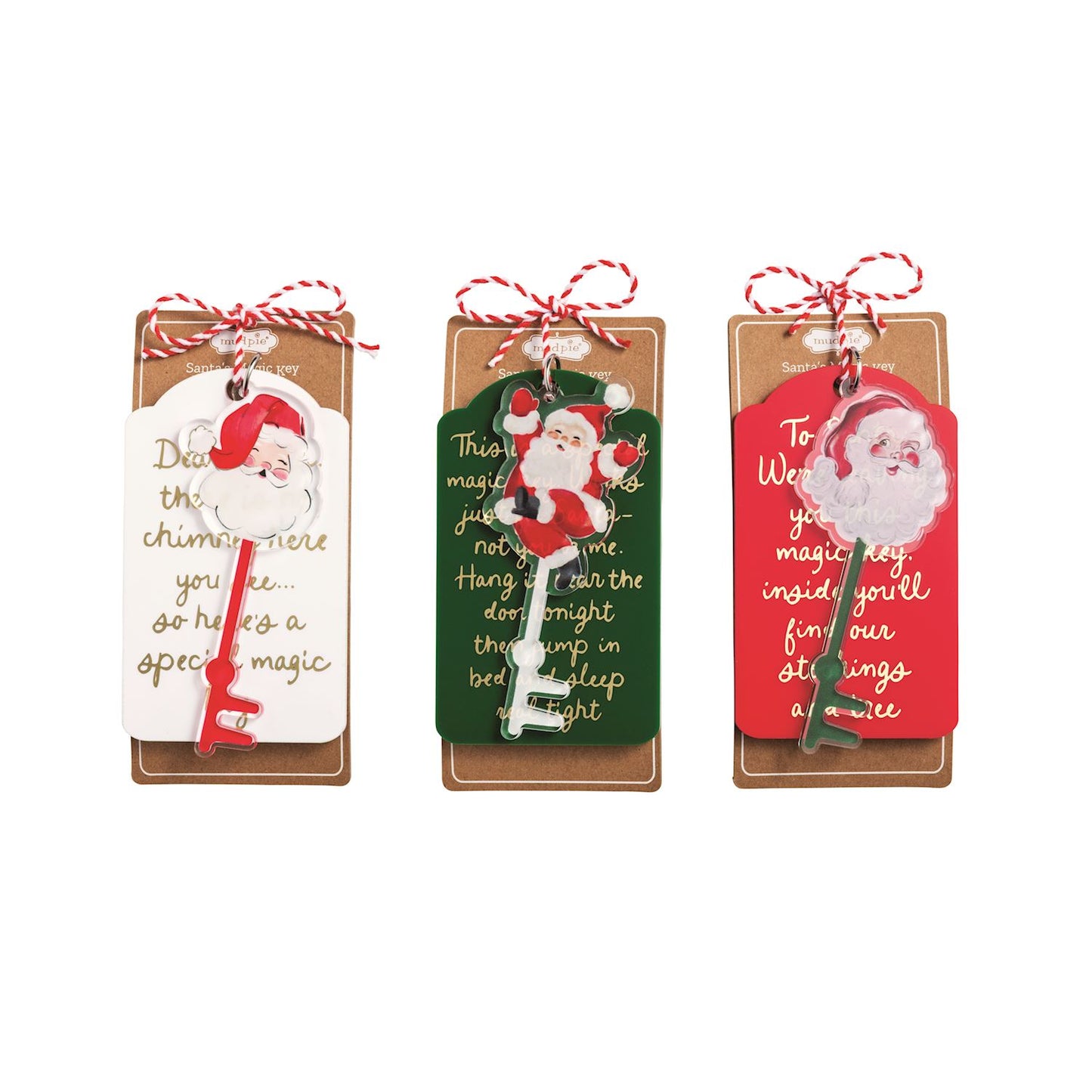 Mud Pie Acrylic Santa Sentiment Key