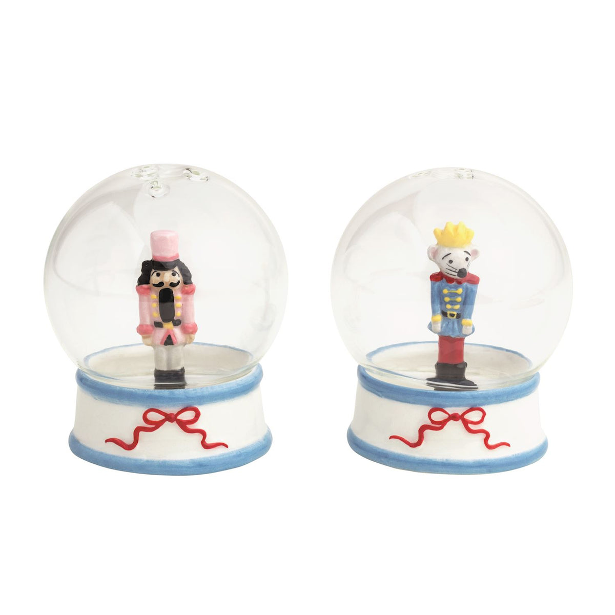 Mud Pie Nutcracker Snow Globe Salt & Pepper Set
