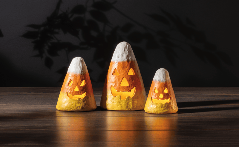 Mud Pie Mache Candy Corn Luminarie Decor