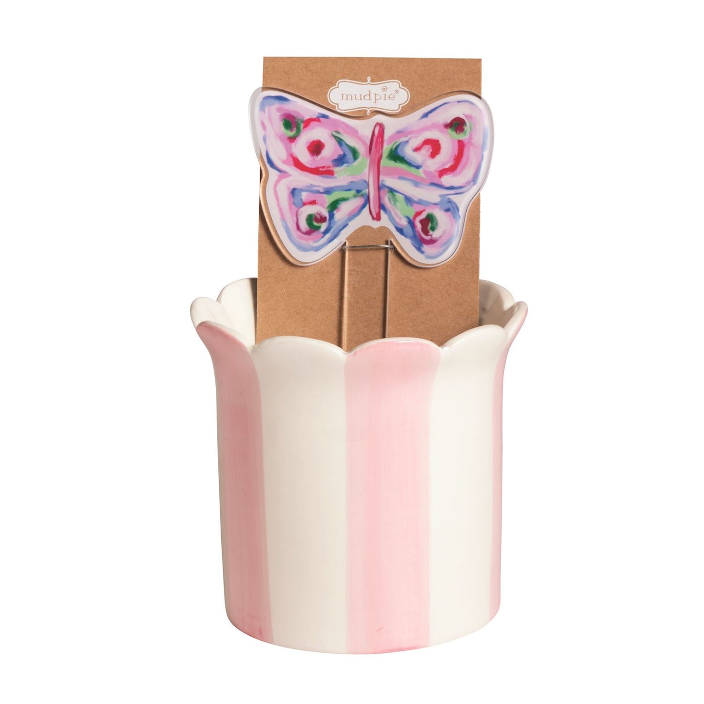 Mud Pie Planter Pot With Plant Stake