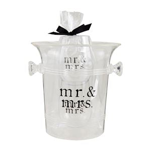 Mud Pie Mr & Mrs Ice Bucket And Glasses