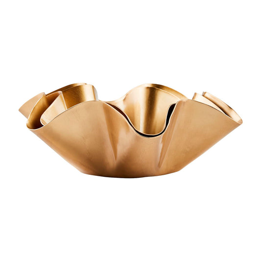 Mud Pie Brass Ruffle Bowl Set