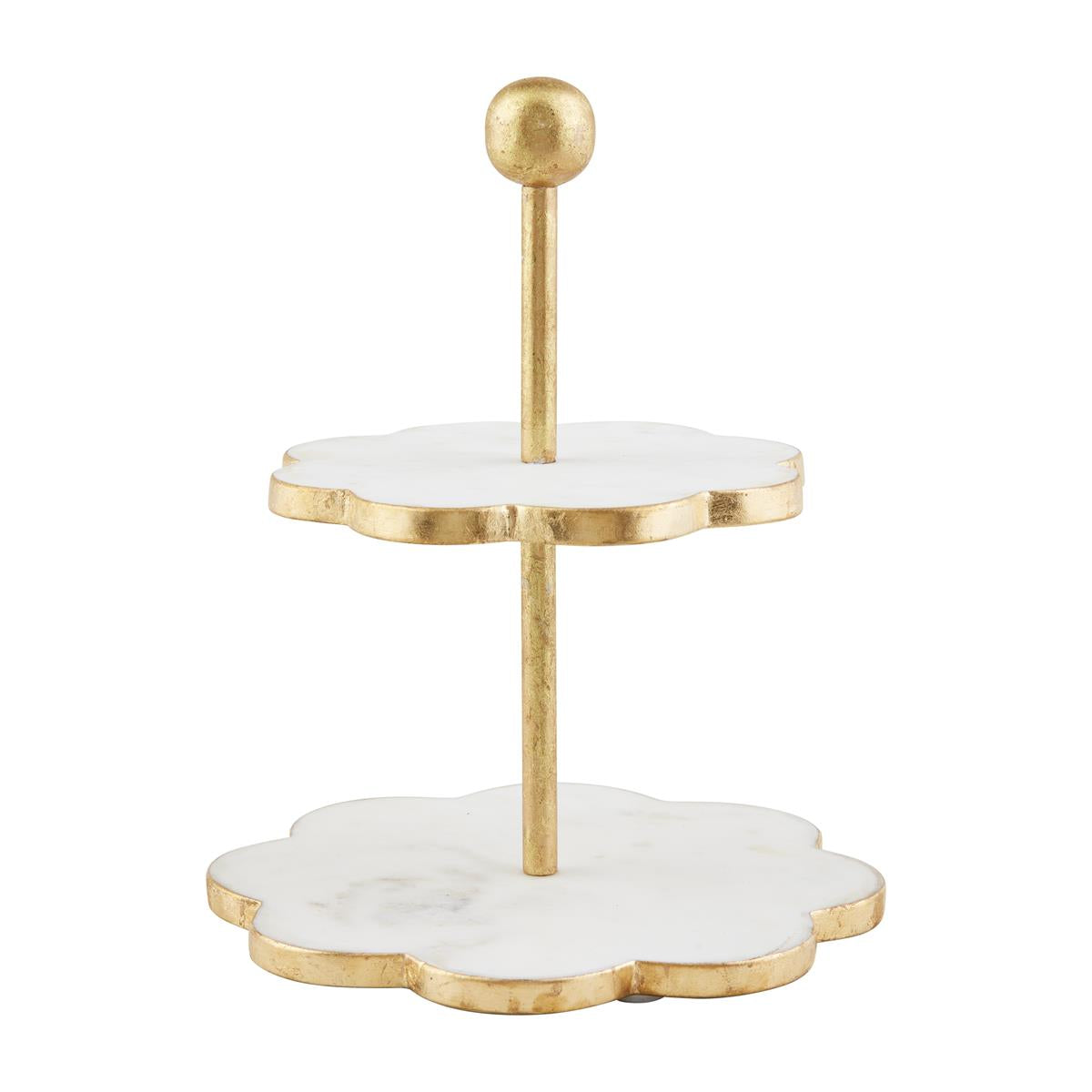 Mud Pie Gold Edge Scallop Tiered Server