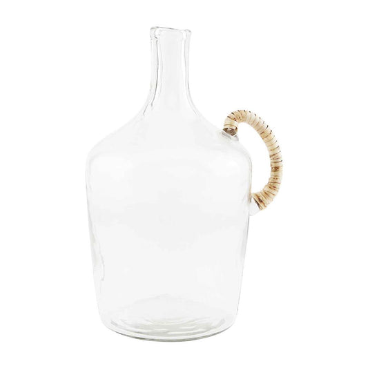 Mud Pie Glass Jug with Wicker Handle