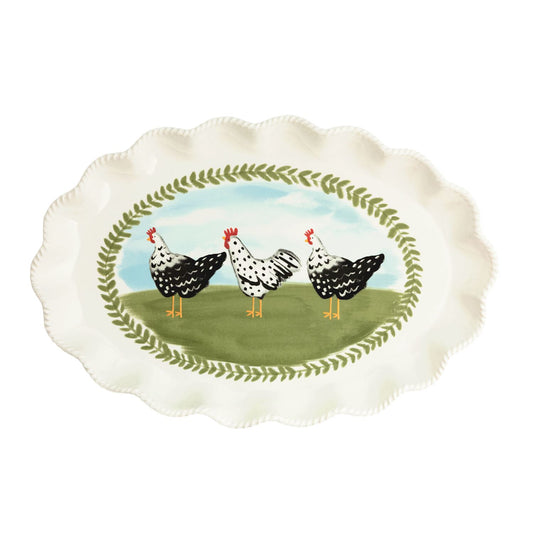 Mud Pie Farm Rooster Platter
