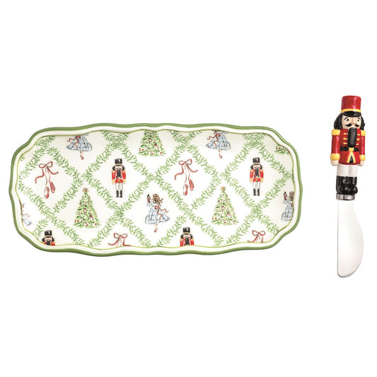 Mud Pie Lattice Nutcracker Everything Dish Set