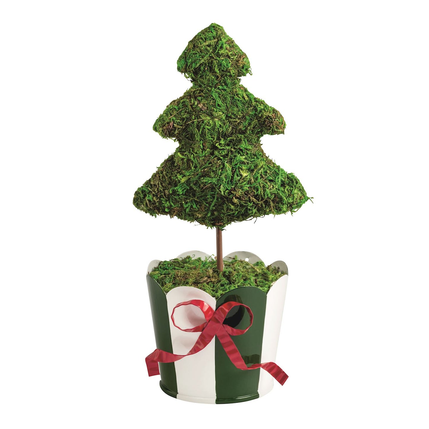 Mud Pie Green Stripe Christmas Tree Topiary