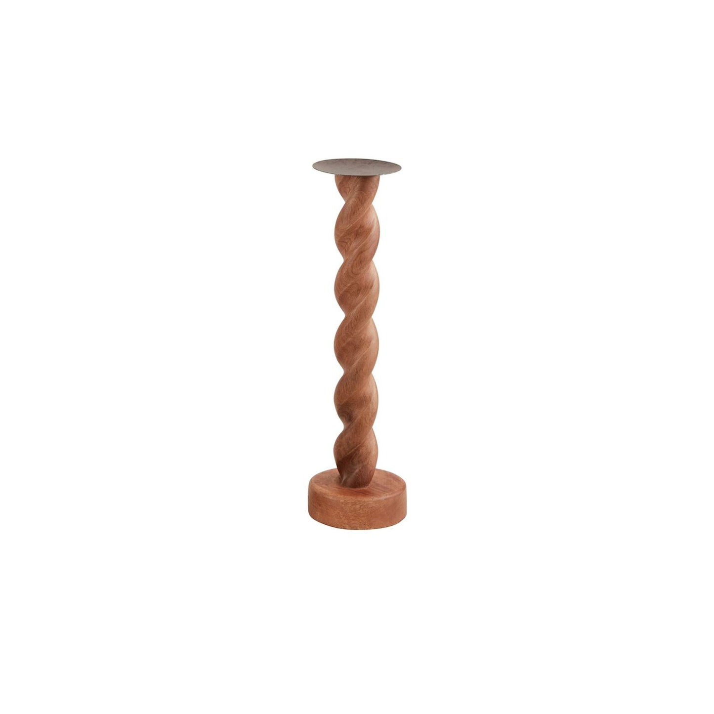 Mud Pie Small Twisted Wood Candlestick