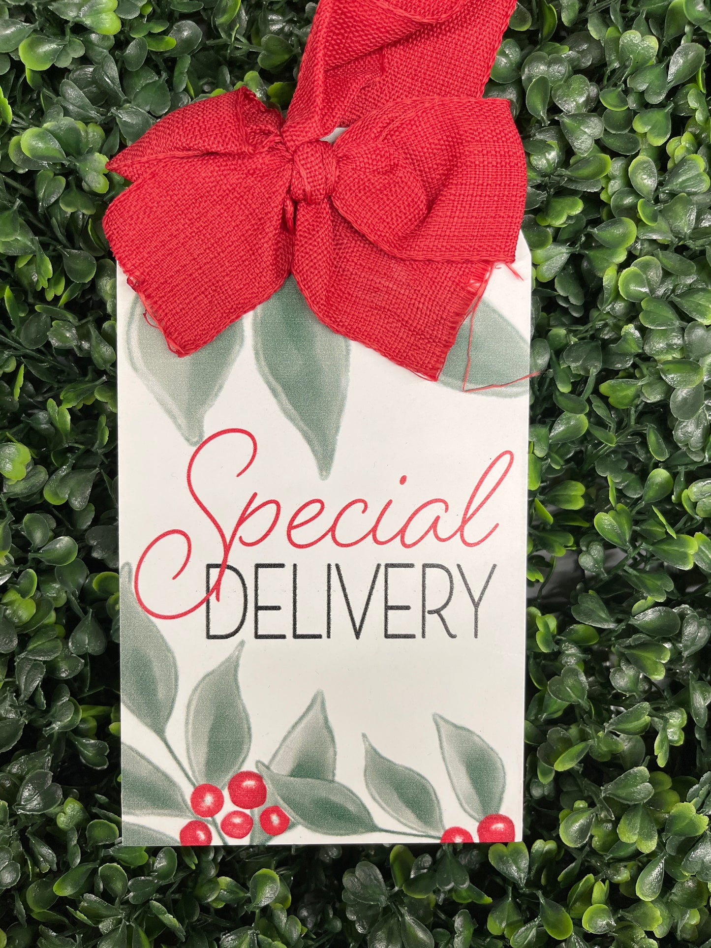 Wooden Gift Tag Ornament With Bow