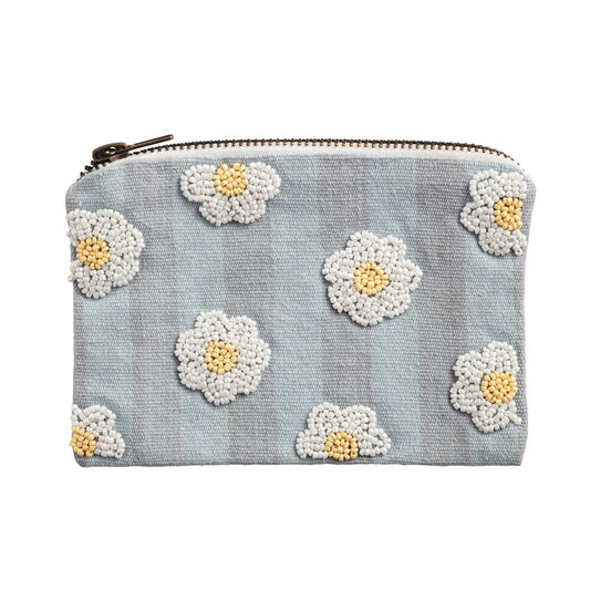 Mud Pie Floral Bead & Embroidery Zipper Pouches