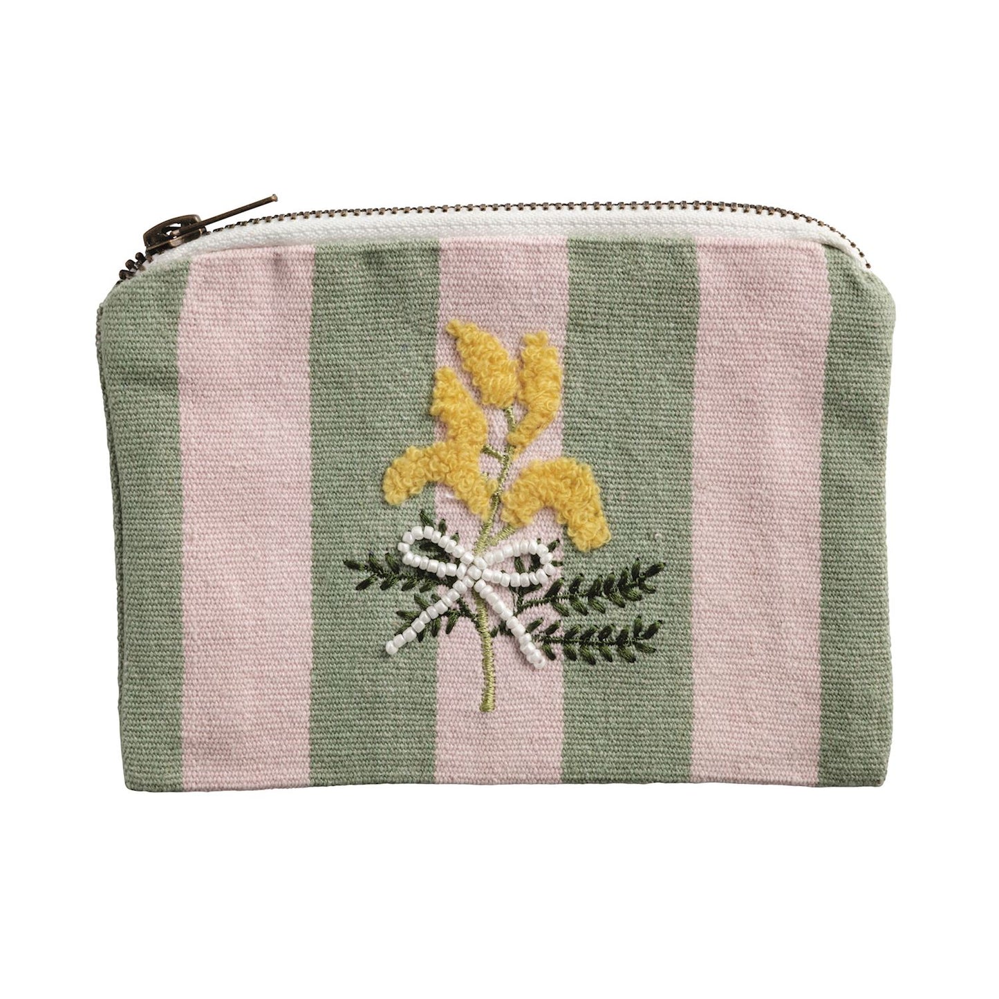 Mud Pie Floral Bead & Embroidery Zipper Pouches