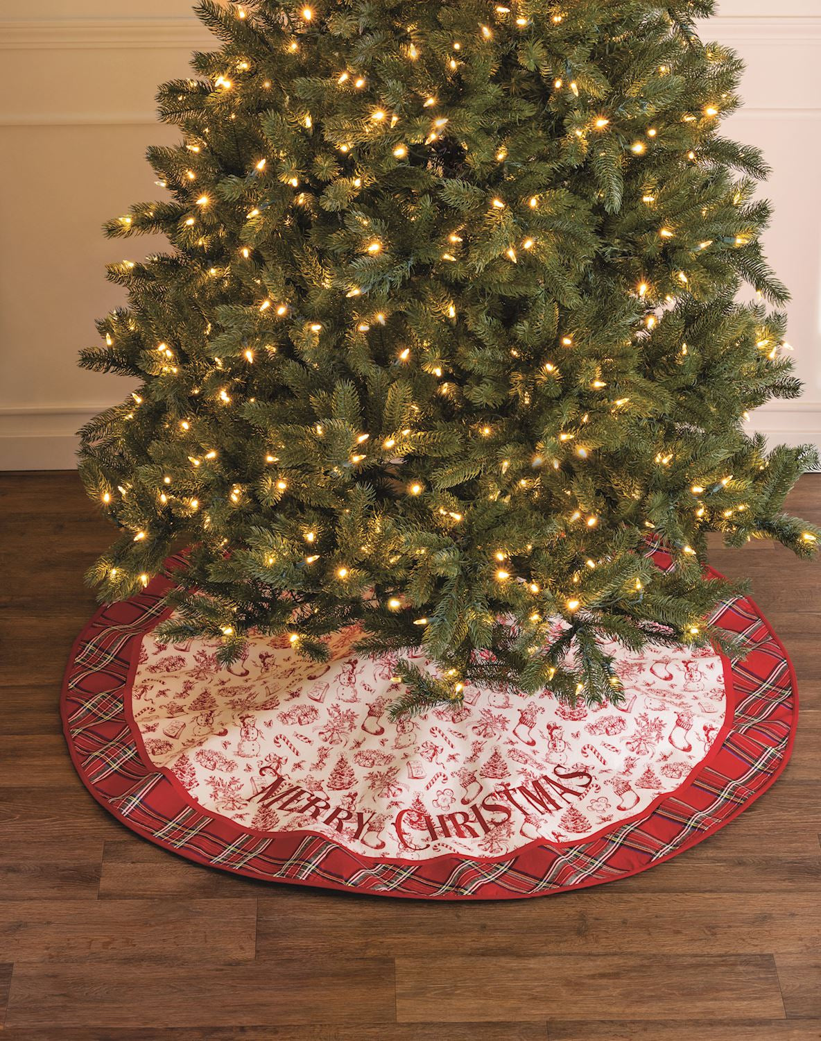 Mud Pie Red Toile Tree Skirt