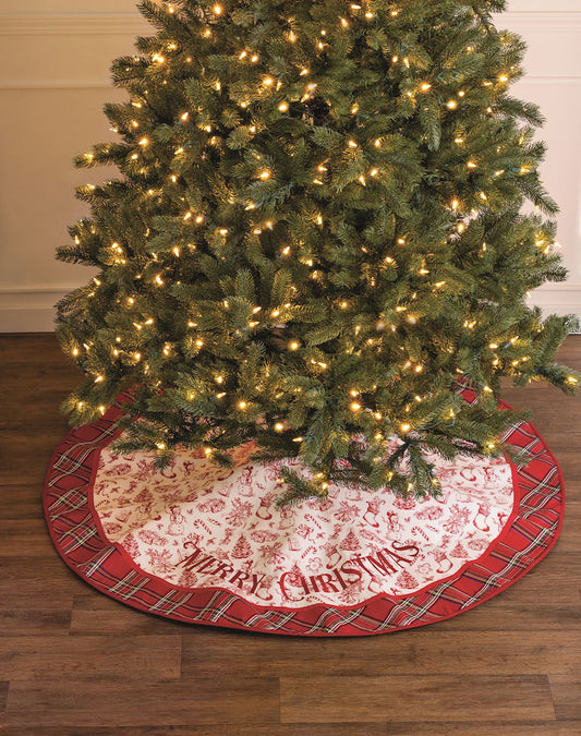 Mud Pie Red Toile Tree Skirt