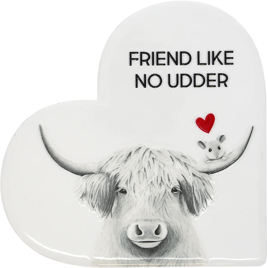 Friend Like No Udder 5" Ceramic Heart Plaque