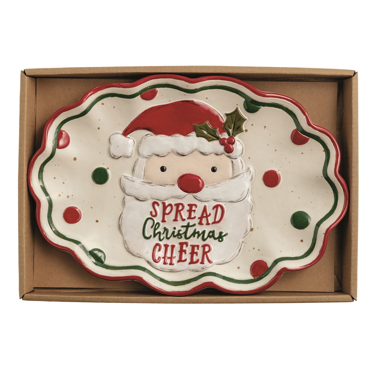 Mud Pie Santa Farm Christmas Sentiment Tray