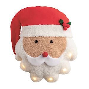 Mud Pie Santa Sherpa Light-Up Pillow