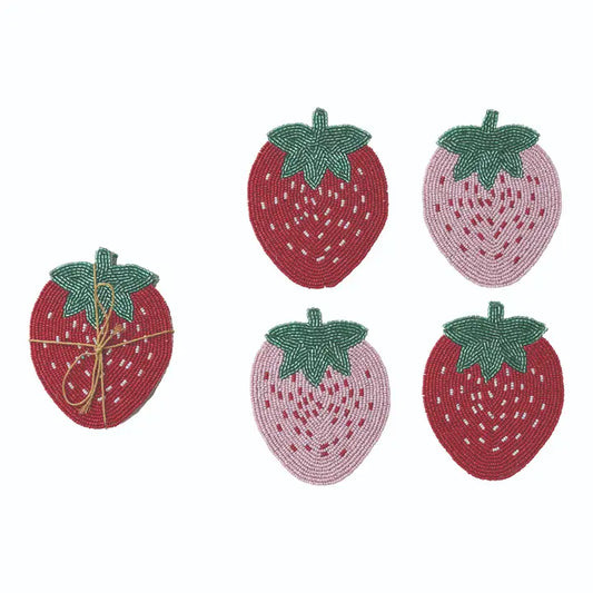 Hazel Mazel Glass Beaded Cotton Coasters
