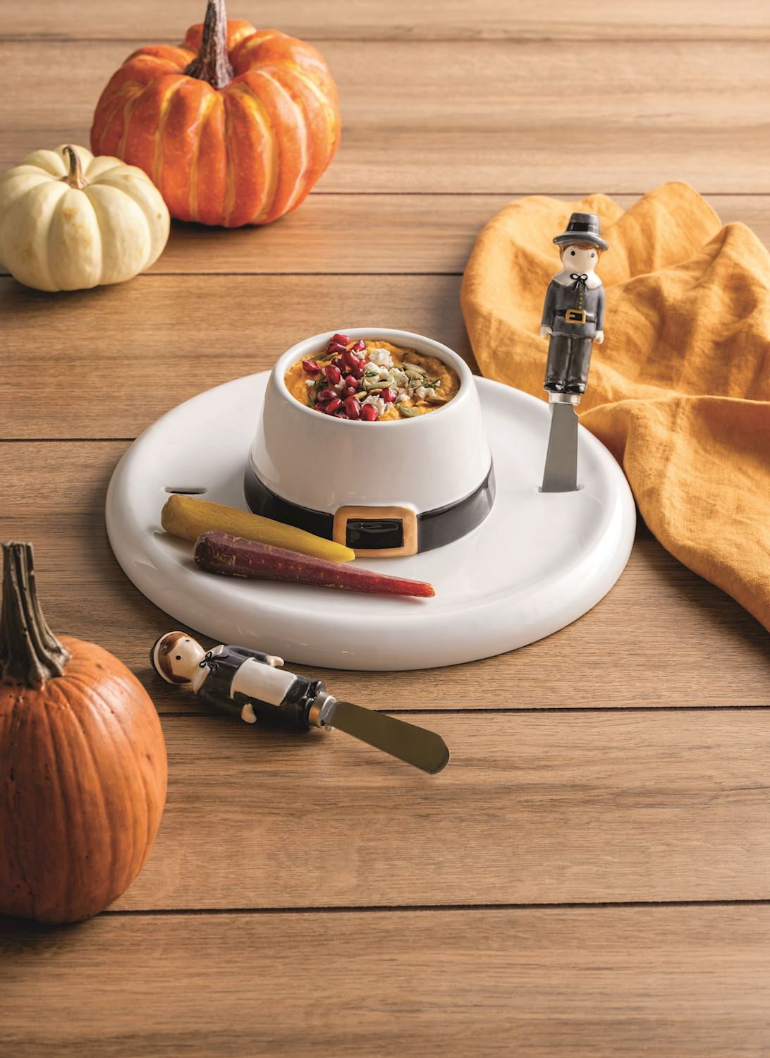 Mud Pie Reversible Pilgrim Hat Server Set