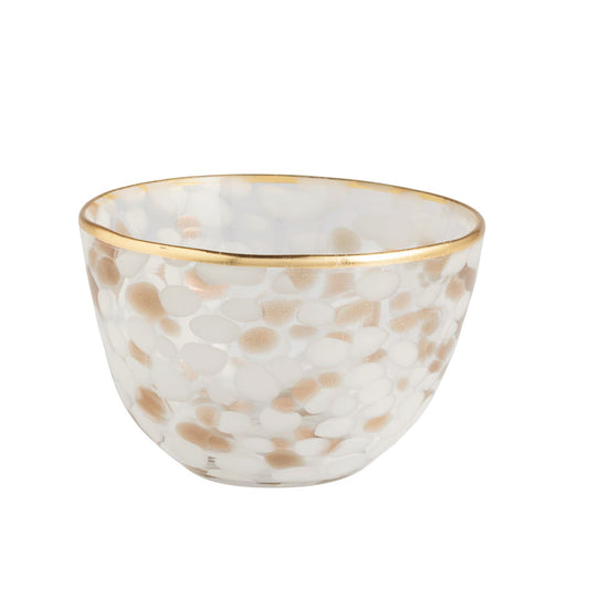 Mud Pie White & Gold Tortoise Dip Bowl
