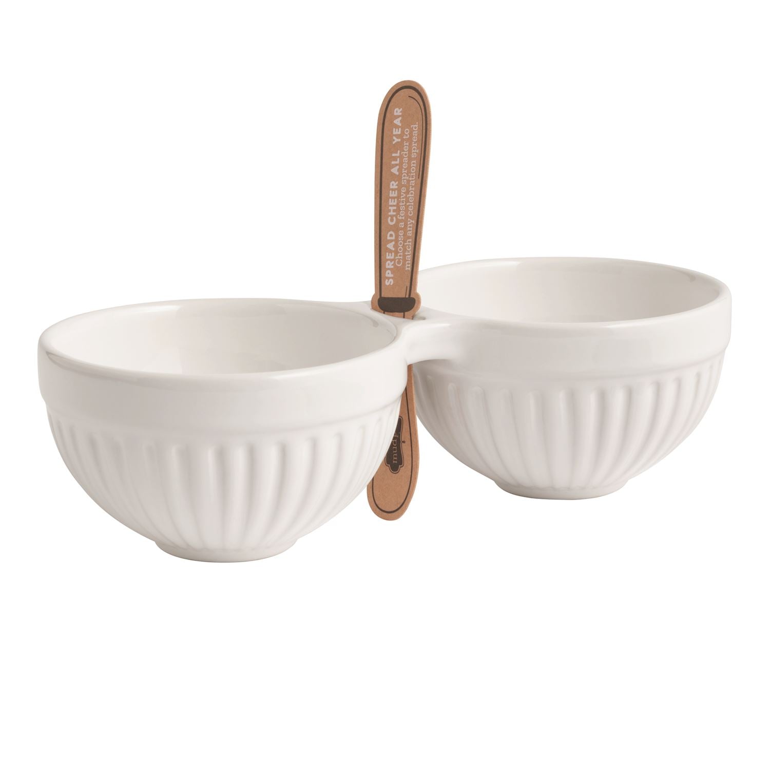 Mud Pie Double Dip Bowl With Spreader Slot
