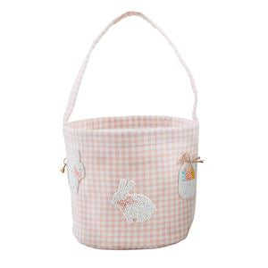 Mud Pie Woven Cotton Easter Basket With Bead Accent