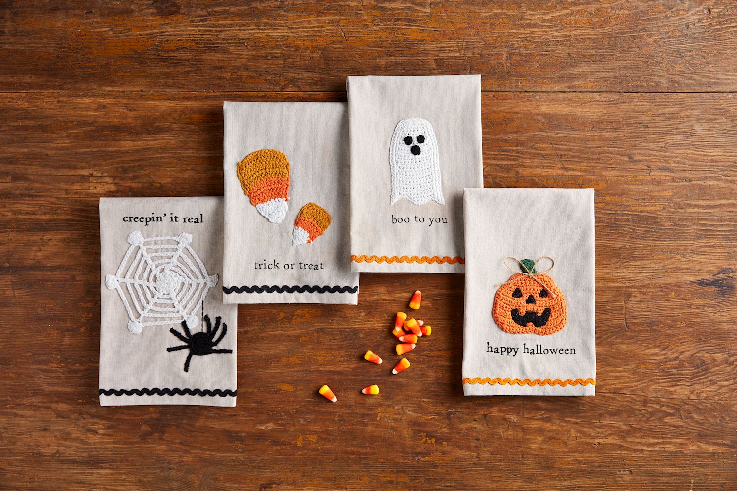 Mud Pie Crochet Halloween Tea Towel