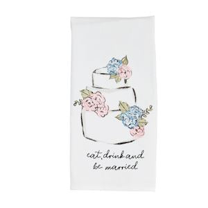 Mud Pie White Cotton Bridal Hand Towel