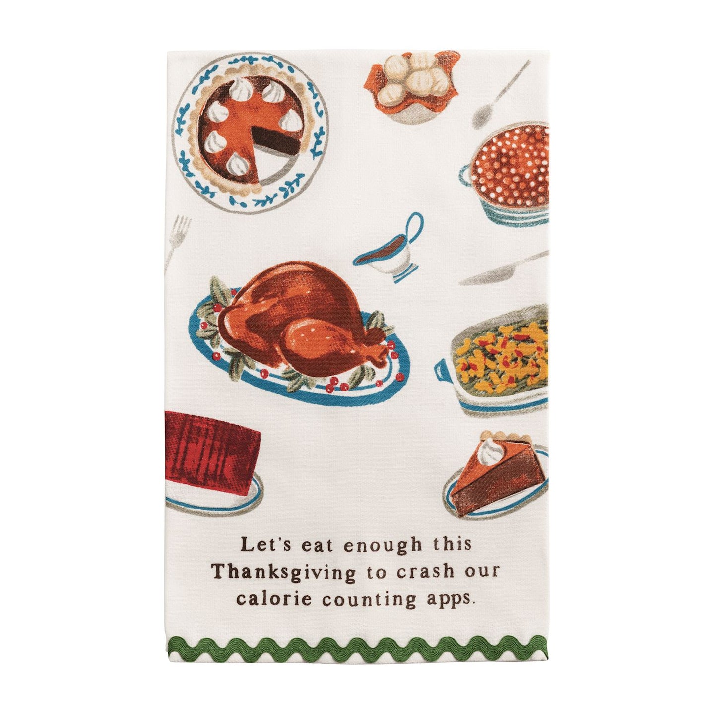 Mud Pie Thanksgiving Ric-Rac Towel